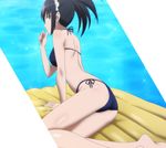  1girl bikini black_hair blue_eyes dejima_sayaka long_hair screencap seitokai_yakuindomo solo swimsuit water 