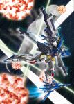  aiming beam_cannon beam_rifle comiket_86 commentary_request earth_federation energy_gun explosion f90_gundam gundam gundam_f90_cluster gundam_silhouette_formula_91 heyzan holding holding_weapon mecha mecha_focus mobile_suit no_humans o'neill_cylinder realistic robot science_fiction solar_panel space space_habitat spacecraft star_(sky) starfighter thrusters v-fin war weapon zero_gravity 