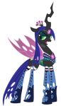  alpha_channel changeling clothing eyeshadow fangs female feral friendship_is_magic gem green_eyes hair holes horn legwear long_hair makeup my_little_pony necklace pixelkitties plain_background purple_hair queen_chrysalis_(mlp) slit_pupils solo stockings straight_hair transparent_background wings 