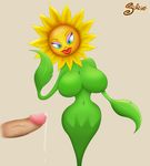  big_breasts big_lips breasts conker&#039;s_bad_fur_day conker's_bad_fur_day cum cum_string disembodied_penis female flora_fauna flower glans green_eyes human humanoid_penis lips looking_at_viewer male mammal navel nude penis plant sunflower swizzle video_games wide_hips 