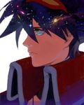  blue_hair close-up drawr expressionless galaxy male_focus mosako profile simon solo space star_(sky) tengen_toppa_gurren_lagann 