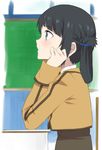  bad_id bad_pixiv_id black_hair blue_eyes desk folded_hair hair_rings long_hair nagi_no_asukara profile rin_kasutera school_desk school_uniform shiodome_miuna sitting twintails 