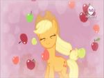  applejack_(mlp) bedroom_eyes blonde_hair cropped earth_pony equine feral freckles friendship_is_magic green_eyes hair hat horse low_res mammal my_little_pony orange_pony outline pony ponytail snout suggestive sweat 