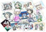  6+girls :p animal apron bird black_hair black_hat black_necktie black_shirt black_skirt blue_eyes blue_shirt blush_stickers bow bowtie brown_hair bug butterfly buttons chicken closed_eyes closed_mouth clothing_request collage collared_dress collared_shirt commentary contrast_collar dress frilled_shirt_collar frills green_apron green_eyes green_hair green_hat green_shirt grin hairband hand_on_own_chin haniyasushin_keiki hat himekaidou_hatate horn_ornament horn_ribbon horns houjuu_nue inubashiri_momiji kawashiro_nitori komano_aunn long_hair long_sleeves maribel_hearn medium_hair mob_cap multiple_girls necktie newsboy_cap no_mouth open_mouth orb oversized_animal photo_album purple_dress red_bow red_bowtie red_eyes red_hat red_necktie ribbon selfie shameimaru_aya shirt shirt_tucked_in short_hair sitting skirt smile socks sweatdrop tamatsukuri_misumaru tataragawa_daini tokin_hat tongue tongue_out torii touhou toutetsu_yuuma usami_renko white_hair white_hairband white_hat white_shirt white_socks yamashiro_takane yellow_shirt yin_yang yin_yang_orb 