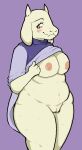 2026 2_horns 4_fingers alekoin anthro areola belly bent_arm big_areola big_breasts biped black_eyebrows blush blush_lines blushing_profusely boss_monster_(undertale) bovid breasts brown_eyes caprine closed_smile clothed clothing clothing_lift digital_drawing_(artwork) digital_media_(artwork) erect_nipples eyebrows eyelashes fangs female fingers floppy_ears fur genitals glistening glistening_areola glistening_eyes glistening_nipples goat horn humanoid_hands iris legs_together light_areola light_body light_fur light_nipples long_eyelashes looking_at_viewer lop_ears mammal mature_anthro mature_female monotone_background monotone_body monotone_fur mouth_closed navel nipples no_bra no_underwear pink_areola pink_blush pink_nipples pink_vulva portrait pupils purple_background purple_clothing purple_robe red_eyes robe robe_lift rolled_up_sleeves short_horn simple_background slightly_chubby slightly_chubby_anthro slightly_chubby_female small_horn smile smiling_at_viewer snout solo standing teeth thick_thighs thin_eyebrows three-quarter_portrait three-quarter_view toriel undertale undertale_(series) vulva white_body white_breasts white_ears white_fur white_horn white_pupils white_sclera