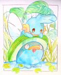  dew_drop grass highres leaf lily_pad lotad mudkip nature nullma plant pokemon pokemon_(creature) water water_drop water_type_theme_(pokemon) 