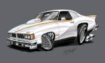  car dan_hughes english_commentary grey_background motor_vehicle muscle_car no_humans original pontiac shadow simple_background vehicle_focus vehicle_request white_car 