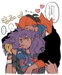  ... 2boys :t black_hoodie blush cheek_pinching chuu_ni closed_eyes commentary_request cropped_torso dark-skinned_male dark_skin double-parted_bangs dynamax_band earrings facial_hair gloves goatee hair_between_eyes heart hood hood_down hoodie jewelry jitome kiss kissing_head leon_(pokemon) male_focus multicolored_gloves multiple_boys orange_hoodie piercing pinching pinstripe_pattern pinstripe_shirt pokemon pokemon_sword_and_shield print_shirt raihan_(pokemon) shirt short_sleeves speech_bubble spoken_ellipsis stud_earrings translation_request two-sided_hoodie white_background yaoi yellow_eyes 