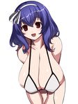  1girl blue_hair breasts brown_eyes fuyu highres huge_breasts seikon_no_qwaser yamanobe_tomo 