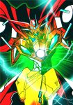  cape commentary_request getter-1_(devolution) getter_jun_optimus getter_robo getter_robo_devolution glowing horns looking_at_viewer mecha mecha_focus no_humans robot scarf science_fiction solo super_robot yellow_eyes 