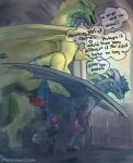 anal anal_penetration anus breeding_mount dialogue dragon duo english_text feral forced genitals hi_res horn knot knotted_penis male male/male mane mythological_creature mythological_scalie mythology penetration penis rape redishdragie sandwing_(wof) scalie sex text vibrato_(therussbuss) wings_of_fire