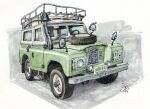  car commentary_request highres land_rover_(company) mizminh motor_vehicle no_humans original painting_(medium) spare_tire traditional_media unused_tire vehicle_focus vehicle_request watercolor_(medium) 
