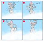  absurd_res anthro areola bathing birbpan blissful blush border breasts butt camera_view caught_on_camera embarrassed female first_person_view genitals hi_res looking_at_viewer mammal murid murine navel nude penis rat realization recording rodent scrub_brush shaking_butt shower singing solo steam trish_(birbpan) wet white_border 