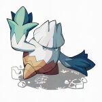  looking_at_viewer mistray-art no_humans numbered pokemon pokemon_(creature) signature simple_background snover solo white_background 