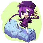  :d alternate_costume bad_id bad_pixiv_id banned_artist beret chibi cropped_jacket eltnum etherlite fingerless_gloves gloves hair_ribbon hat melty_blood open_mouth purple_eyes purple_hair ribbon sion_eltnam_atlasia skirt sleeping_bag smile solo string sweater thighhighs tsukihime under_night_in-birth v-neck v-shaped_eyebrows white_legwear yusano 