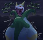 2026 abdominal_bulge absurd_res akins ambiguous_gender ambiguous_pred ambiguous_prey anthro anthro_prey artist_name bodily_fluids cel_shading cloud dated detailed_background dialogue digital_drawing_(artwork) digital_media_(artwork) duo fangs feral feral_pred forked_tongue generation_5_pokemon green_body hand_imprint head_imprint hi_res imprint motion_lines night nintendo open_mouth oral_vore outside pokemon pokemon_(species) red_eyes reptile saliva saliva_on_tongue saliva_string same_size_vore scalie serperior shaded sky snake talking_to_prey teeth text throat tongue tongue_out unwilling_prey vore whimper