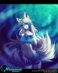  clothed clothing female fur hair highlights long_hair looking_at_viewer multicolor_fur navel solo standing tofu93 two_tone_fur two_tone_hair white_fur white_hair 