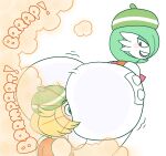  2021 balls balls_outline bent_over beret bianca_(pokemon) big_balls big_bulge big_butt biped blonde_hair blush blush_stickers bottom_heavy bottomwear bulge bulge_from_behind butt clothing detailed_bulge digital_drawing_(artwork) digital_media_(artwork) dominant dominant_male drawful-s duo face_in_ass fart fart_cloud fart_fetish farting_on_face female femboy gardevoir generation_3_pokemon genital_outline genitals green_eyes green_hair hair hat headgear headwear hi_res huge_butt human human_on_humanoid humanoid interspecies lidded_eyes light_body light_skin looking_at_another looking_at_partner looking_back looking_back_at_another looking_back_at_partner male male_farting male_focus mammal matching_outfits nintendo oblivious onomatopoeia open_mouth open_smile pokemon pokemon_(species) pokephilia shirt simple_background skirt smile sound_effects text thick_thighs tight_bottomwear tight_clothing tight_skirt topwear white_background white_body wide_hips 