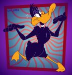 2026 3_toes 4_fingers abstract_background alternate_version_at_paywall anatid anseriform anthro arm_tuft athletic athletic_anthro athletic_male avian beak bent_leg bird black_body black_eyes black_feathers chest_tuft colored daffy_duck digital_drawing_(artwork) digital_media_(artwork) duck feathers feet fingers flat_colors gavanzude glance grin grinning_at_viewer half-closed_eyes head_tuft hi_res humanoid_hands humanoid_heel lines_drawn looking_aside looking_aside_at_viewer looking_at_viewer looney_tunes male markings membrane_(anatomy) narrowed_eyes neck_markings nude on_one_leg orange_beak orange_bill orange_legs pecs pinup plantigrade pose raised_heel scut_tail short_tail shoulder_tuft signature slim slim_anthro slim_male smile smiling_at_viewer smirk smirking_at_viewer smug smug_expression smug_eyes smug_face smug_grin solo standing standing_on_toes tail tasteful_nudity tiptoes toes tuft warner_brothers webbed_feet white_sclera wide_hipped_anthro wide_hipped_male wide_hips