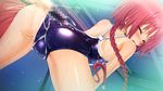  ass blush buttjob censored cum cum_on_ass ejaculation huge_ass long_hair open_mouth penis penis_under_clothes red_hair rubbing sakuya_tsuitachi sukumizu_tabehoudai swimsuit wet 