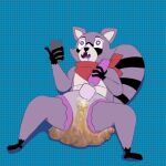 anthro bodily_fluids diaper drooling ejaculation electronics feces fur hi_res holding_object holding_phone humanoid indigo_park justfreaky male mammal phone procyonid purple_body purple_fur raccoon rambley_raccoon saliva sex_toy soiling solo tail unclean_diaper used_diaper using_diaper vibrator