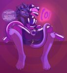 absurd_res anthro ball_grab balls bdsm bondage bound brainwashing branded bulge ceph_(almightyparafox) claws clothing coiling_around_leg cuffed_wrists dronesuit duo fangs felid generation_7_pokemon genitals glowing glowing_eyes grin grope hi_res hologram hypnosis latex latex_clothing latex_skinsuit lock_symbol lycanroc male male/male mammal mind_break mind_control mitts multi_eye nintendo null null_bulge pantherine paws piercing pokemon pokemon_(species) queenrupti rupti skinsuit smile speech_bubble spiral spiral_eyes tail teeth text tiger tight_clothing visor whining