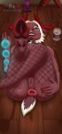 absurd_res anal_beads animal_dildo animal_sex_toy anthro anus bad_dragon barbell_piercing black_body black_fur black_sclera blue_pupils bovid caprine choker clothing collar_tag colored_nails cumlube detailed_background digital_drawing_(artwork) digital_media_(artwork) dildo dr_octopotomai ear_piercing ear_ring equine_dildo eyebrow_barbell eyebrow_piercing facial_piercing female female/female female_anthro fishnet_clothing fishnet_legwear fur gaping gaping_anus genitals goat gold_piercing hair hi_res hooves horizontal_pupils horn humanoid_hands jewelry knees_up legs_up legwear lying lying_on_ground mammal medium_hair nails necklace nose_piercing nose_ring on_back on_ground piercing pink_anus pink_vulva pupils red_eyes red_nails ring_piercing sex_toy short_tail smile smiling_at_viewer solo spread_anus spreading tail torn_clothing torn_fishnet_clothing vulva wearing_collar white_body white_fur white_hair