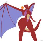  anthro big_breasts blue_eyes breasts claws cleavage clothed clothing dragon female firith jewelry lips looking_back midriff open_mouth plain_background scalie solo spikes standing wiira wings 