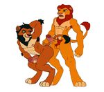  anthrofied balls big_penis black_hair brothers disney duo erection feline gay hair leviattlk lion male mammal mufasa penis pubes scar_(the_lion_king) sibling the_lion_king 