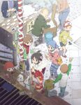 3girls 4boys ^_^ absurdres aioi_yuuko anime_coloring artist_request bag baseball_cap bird black_eyes black_hair blonde_hair blue_eyes blue_hair blue_pants blue_shorts book box brown_dog brown_eyes brown_hair brown_shoes bucket bucket_of_water can cat closed_eyes coat cube_hair_ornament daruma_doll dog donation_box drink_can eating floral_print floral_print_kimono flower food from_above glasses green_jacket grey_pants hair_flower hair_ornament hair_up hat hatsumode highres holding holding_bag holding_mallet holding_paddle hood hooded_jacket jacket japanese_clothes kamakura_(nichijou) kimono kine kouhaku_nawa leaf long_sleeves looking_ahead maa-chan_(nichijou) maitreya mallet minakami_mai mochi mochi_trail mochitsuki mogura_(nichijou) mohawk mortar_(bowl) multiple_boys multiple_girls naganohara_mio nakanojou_tsuyoshi new_year nichijou official_art oguri_cap_(nichijou) omikuji on_one_knee open_mouth osamu_(nichijou) outdoors paddle palms_together pants pink_coat pink_flower praying print_kimono pyon_(nichijou) raglan_sleeves red_kimono red_scarf rope scarf semi-rimless_eyewear shimenawa shirt shoes short_hair short_twintails shorts shoulder_bag snake socks soda_can standing striped_clothes striped_pants third-party_source tiles tongue tongue_out topless_male twintails under-rim_eyewear walking white_cat white_dog white_shirt white_snake white_socks wide_sleeves winter_clothes yellow_bag yellow_shirt yurie_mouth 