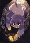  androgynous animal_ears ario ass buck_teeth claws commentary digging furry gen_1_pokemon helix_fossil mouse_ears mouse_tail nude personification pokemon purple_hair rattata red_eyes revision short_hair solo tail twitch_plays_pokemon 