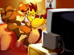  controller eyes_closed laugh male mammal mohawk nintendo open_mouth pok&#233;mon pok&eacute;mon raccoon raichu roy_(raichu) roy_arashi smile video_games wii 