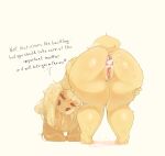 absurd_res animal_crossing anus ass_up bent_over big_butt blush blush_lines bodily_fluids butt canid canine canis cum cum_drip cum_overflow domestic_dog dripping ejaculation english_text exhausted female fluffy fur gaping gaping_anus genital_fluids genitals glistening glistening_body hi_res isabelle_(animal_crossing) leaking_cum mammal nintendo open_mouth pink_vulva shih_tzu shortstack simple_background solo sweat tail text thick_thighs toy_dog urozoysky vaginal_fluids vaginal_squirting vulva wide_hips yellow_body yellow_fur