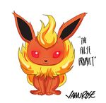  eeveelution feral flareon looking_at_viewer nintendo plain_background pok&#233;mon pok&eacute;mon red_eyes sitting twitch_plays_pokemon vaanrose video_games white_background 