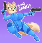  2018 acstlu breasts canine clothed clothing crossgender female fox fox_mccloud gun mammal nintendo ranged_weapon solo star_fox video_games weapon 