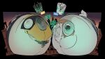  2026 anthro billy_(deadlock) bloated boot_(artist) bottomwear bovid bovid_horn canid canine caprine caprine_horn cheek_bulge city cityscape clothing dark_body dark_fur deadlock_(game) duo fat_arms fat_legs female fur furry_tail glowing glowing_eyes goat goat_horn hi_res horn hyper hyper_inflation immobile inflation jacket landscape_dwarfing leather leather_clothing leather_jacket leather_topwear light_body light_fur lilah_silver macro male mammal mane mythological_canine mythological_creature mythology pants pawpads round_body shirt soul sunset tail topwear torn_bottomwear torn_clothing torn_pants valve werecanid werecanine werecreature werewolf white_body white_fur yellow_clothing yellow_shirt yellow_topwear 