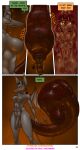  aamon_(james_howard) aamonsmom_(james_howard) anthro bat comic demon dialogue duo gynomorph hi_res hyper_prolapse internal intersex intersex/male james_howard male mammal patreon prolapse prolapse_vore size_difference subscribestar vore 
