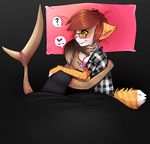  anthro bed blush breasts cat clothing couple cuddling d1sazt3rmast3r dance2forget duo eyewear feline female fish fur glasses green_eyes hair luxie male mammal marine pillow shark teeth tiger_shark 