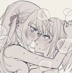  2girls bang_dream! bang_dream!_it's_mygo!!!!! blush breasts commentary_request eye_contact hair_ribbon long_hair looking_at_another medium_breasts medium_hair misumi_uika multiple_girls nude open_mouth ribbon sidelocks sweat togawa_sakiko tpt3p yuri 