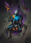  1boy absurdres animal armor armored_boots artorias_the_abysswalker bird blood boots cape dark_souls_(series) dark_souls_i emerald_goblet full_armor gauntlets greatsword helmet highres holding holding_sword holding_weapon knight male_focus oolacile_resident pauldrons plume shoulder_armor sitting solo sword torn_clothes weapon 