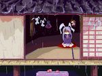  artist_request blood houraisan_kaguya inaba_tewi lowres multiple_girls rain reisen_udongein_inaba teruterubouzu touhou 