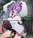  animal_ears bad_id bad_pixiv_id bespectacled bunny_ears glasses gun highres reisen_udongein_inaba solo tomato_(artist) touhou weapon 