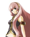  blue_eyes fujipo long_hair megurine_luka midriff pink_hair solo very_long_hair vocaloid 