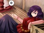  angry hakurei_reimu multiple_girls purple_hair red_eyes short_hair tetsuji touhou yasaka_kanako 