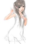 :d \m/ bad_id bad_pixiv_id black_eyes doll flat_chest grey_hair kewpie_doll lingerie long_hair negligee open_mouth sano_toshihide see-through seikan_hikou simple_background sketch smile solo sparkle twintails underwear 