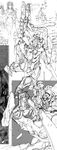  1girl absurdres blade eva_01 greyscale highres ikari_shinji mecha monochrome neon_genesis_evangelion plugsuit sketch sword weapon yamashita_ikuto 