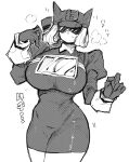  1girl breasts commentary_request genderswap genderswap_(mtf) gloves hair_rings helmet highres humanization large_breasts mask mouth_mask narrow_waist solo soundwave_(transformers) steam sweatdrop tatamintatamin tight_clothes transformers transformers:_generation_1 zettai_ryouiki 