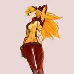  arm_up blue_eyes bodysuit breasts covered_navel evangelion:_2.0_you_can_(not)_advance hairpods long_hair multicolored multicolored_bodysuit multicolored_clothes neon_genesis_evangelion orange_bodysuit orange_hair plugsuit rebuild_of_evangelion red_bodysuit shikinami_asuka_langley small_breasts solo souryuu_asuka_langley supandaman test_plugsuit 