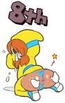  anus blush butt female hair looking_back mask noill orange_hair plain_background shyguy super_mario_bros. tears white_background 