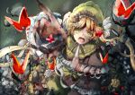  1girl absurdres black_bow black_capelet black_flower black_rose blonde_hair blood blood_in_hair blood_on_clothes bonnet bow bow_flower bowtie bug butterfly capelet commentary_request crying crying_with_eyes_open dress flower flower-trimmed_dress flower-trimmed_skirt frilled_dress frilled_skirt frilled_sleeves frills green_bonnet green_eyes hair_flower hair_ornament highres houdaidoya lolita_fashion long_hair long_sleeves looking_at_viewer mahou_shoujo_no_majo_saiban open_mouth pleated_capelet red_butterfly rose skirt solo spoilers tears tono_hanna twintails white_flower white_rose wide_sleeves yellow_flower yellow_rose 